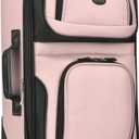 U.S. Traveler Rio Lightweight Softside Rolling Carry-on Suitcase, 2-Wheel Single, Pink