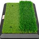 Portable & Foldable Golf Practice Mat – Dual-Turf Golf Hitting Mat for Indoor & Outdoor Swing and Chipping – Fairway & Rough Turf Golf Training Mat for Backyard and Home
