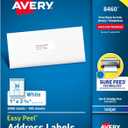 Avery Easy Peel Printable Address Labels with Sure Feed, 1" x 2-5/8" Customizable Stickers, White, 3,000 Blank Mailing Labels, Great for Mailing, Shipping, and More (8460)