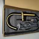 KENES Brushed Gold Tall Bathroom Faucet, Single Handle Vessel Sink Faucet Single Hole, Modern Bathroom Vanity Faucet with Pop Up Drain and Supply Lines, KE-9005C-4