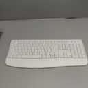 EDJO Wireless Keyboard, 2.4G Ergonomic Full Size Wireless Computer Keyboard with Wrist Rest for Windows, Mac OS Desktop/Laptop/PCWhite