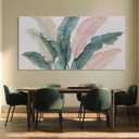 SHEYOYE Large Green Flower Wall Decor and Pink Plant Wall Decor | Modern Wall Art for Living Room | Canvas Wall Art for Bedroom | Room Posters 24" x 48"