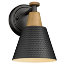 FEMILA Black Wall Sconces, Rustic Industrial Wall Lamps, 1-Light Sconces Wall Lighting with Hammered Metal Shade, Bathroom Vanity Light Fixture for Bedroom Living Room Kitchen,4FG59B BK