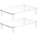 YestBuy Acrylic Monitor Stand Riser, Clear Computer Stand for Laptop, iMac, Pc, Printer, Desktop Ergonomic, Desk Riser Work from Home Accessories Office Supplies Platform Save Space