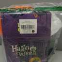 Halloween Inflatable Ghost Holds Pumpkin Jack-o'-Lantern Wear Witch Hat Lighted Interior Outdoor Blow-up Halloween Holiday Garden Yard Lawn Garden Decoration with Built-in Fan and Anchor Ropes