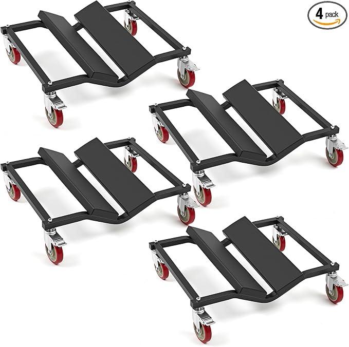 Aurelema 4 Pack Pontoon Boat Dollies, Heavy Duty Boat Dollies with High Load Capacity, 8 Protective Pads for Pontoon & Fishing Boats, Marina Dock Storage