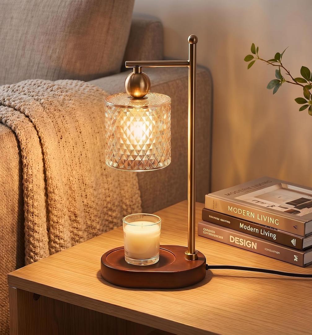 Glass Candle Warmer with Timer and Dimming Function, Perfect as a Birthday Present for Womena Unique Candle Warmer Gift for Mum a Housewarming Present or as a Decorative Item for a new Home