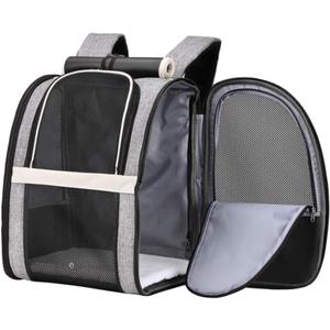 Texsens Pet Carrier Backpack with Window Blind for Small Cats Dogs, Ventilated Design, Safety Straps, Buckle Support, Collapsible, Designed for Travel, Hiking, Winter Outing, Outdoor, Go to Vet (Upgraded-Black)