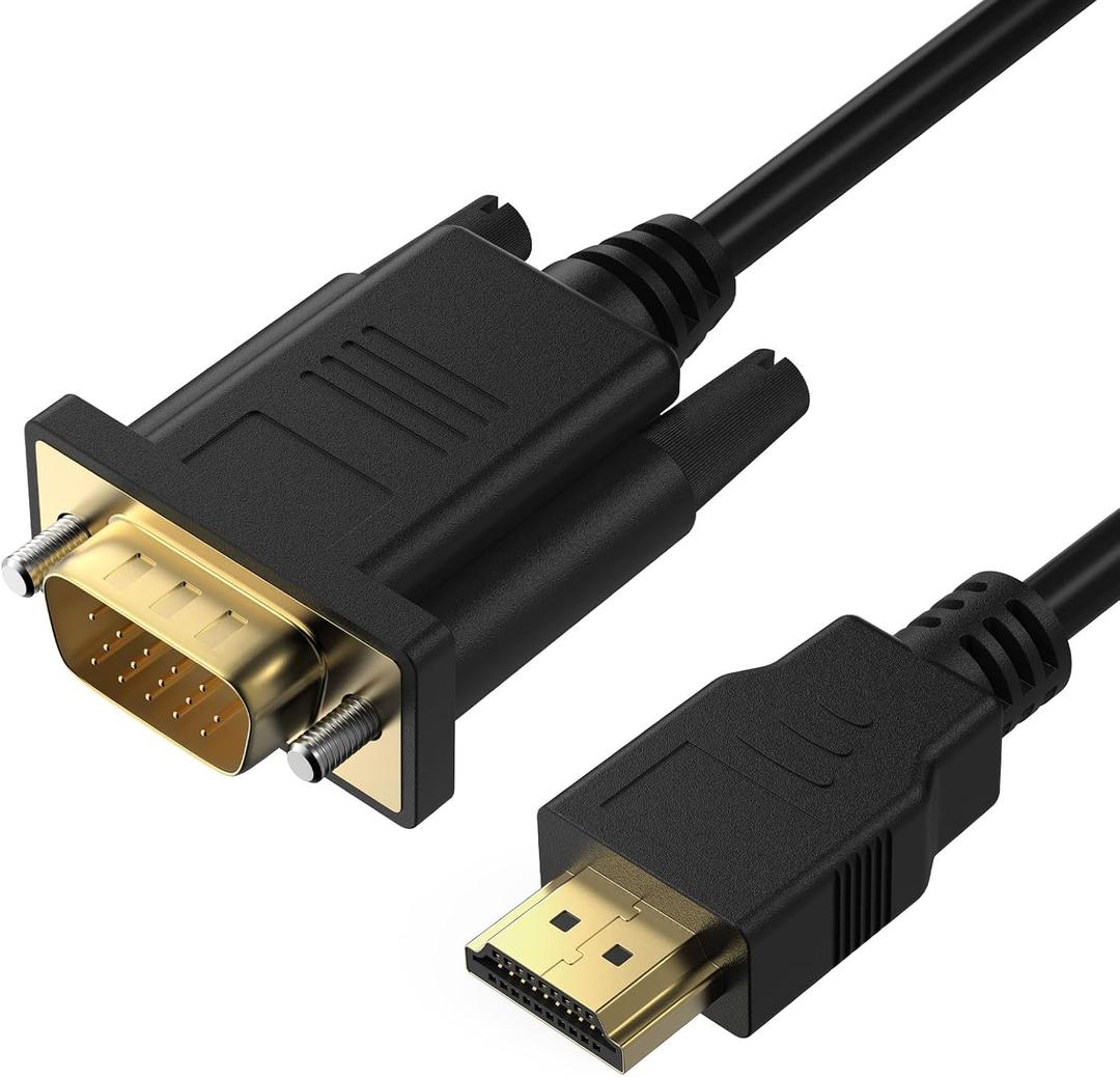 Meliya HDMI to VGA Cable 6ft, Anti-Interference Gold-Plated Plugs 1080P@60Hz Aluminum HDMI Source to VGA Display Adapter (Male to Male) Compatible for PC, Laptop, Xbox, PS5, Monitor More