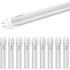 T8 LED Tube Light Bulbs 4 Foot 20W, ETL Listed, 6000K 10 Pack