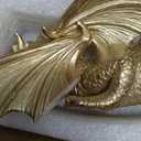 BOIHEGU Dragon Statue Decorative Bookends for Shelves, Antique Gold Dragon Statue Home Office Decoration, Fantasy Dragon Figurine Enthusiasts Gifts, Broken