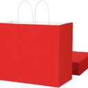 SUNCOLOR Red Gift Bags with Handles, Large Red Party Favor Bags, 13x10x5.5 Inch, 25 Pack, for Birthday, Wedding, Shopping