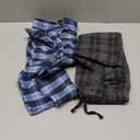 Real Essentials 3 Pack: Men's Soft Cotton Flannel Pajama Pants PJ Lounge Bottoms Elastic Waist Pockets (Big and Tall) (Large)