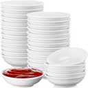 Mimorou 50 Pcs Soy Sauce Dish Ceramic White Dipping Bowls Bulk, 1.2 oz Asian Small Porcelain Sauce Bowls for Sushi, ketchup, Vinegar, Olive Oil, Soy, Spices, BBQ Chip and Dip Serving Bowl Set Gift
