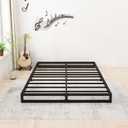 6 Inch King Size Bed Frame Sturdy Mattress Foundation, Heavy Duty Metal Platform with Steel Slats Support No Box Spring Needed, Noise Free, Easy Assembly, Black