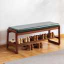 latifolia Shoe Rack Bench, Entryway Bench with Cushion(Green,39.70''L), 39.37''L