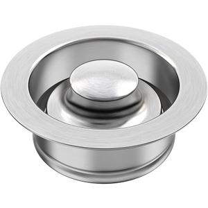 Stainless Steel Sink Flange and Stopper - Universal 3-1/2 Inch Drain Fit for Garbage Disposal Replacement Accessories (Brushed)