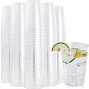 FOCUSLINE 200 Pack 12 oz Clear Plastic Cups, Disposable Cups Reusable Plastic Tumblers, Heavy-duty 12 Ounce Clear Cups Tumblers for Party, Thanksgiving, Halloween, Christmas