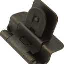 Hickory Hardware P5312-BI Double Demountable Hinge - 1/4 Inch overlay, 3/8 Inch inset Self-Closing Feature with 170 Opening Face Frame - Screwless Mounting Cabinet Black Iron Finish 1 Pair