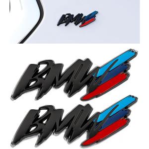 2 Pack Car Sport Stickers, Metal 3D Badges Sticker for BMW Emblem Logo Decals for BMW X3 X5 X7 X1 X6 X2 X4 3 5 7 8 2 6 4 1 M Series iX Z4 XM Car Decoration Accessories (Black)