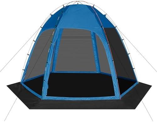 Screen Tent with Removable Floor, Siebwin 10'x10' Six-Sided Gazebos with Mosquito Netting Sunproof Outdoor Canopy Tent for 4-6 People Family Backyard Party Outside Activities, Blue