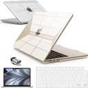 IBENZER Compatible with 2025 2024 2023 2022 MacBook Air 13 inch Case M4 A3240 M3 A3113 M2 A2681, Hardshell Case & KeyboardCover & ScreenFilm & Type-C for Mac Air 13.6, Crystal Clear, AT13-KK-CYCL+2TC