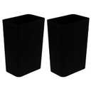 2-Pack Small Plastic Trash Can Wastebasket, 3 Gallon Black Slim Rectangular Garbage Container Bin for Bathroom, Office, Kitchen