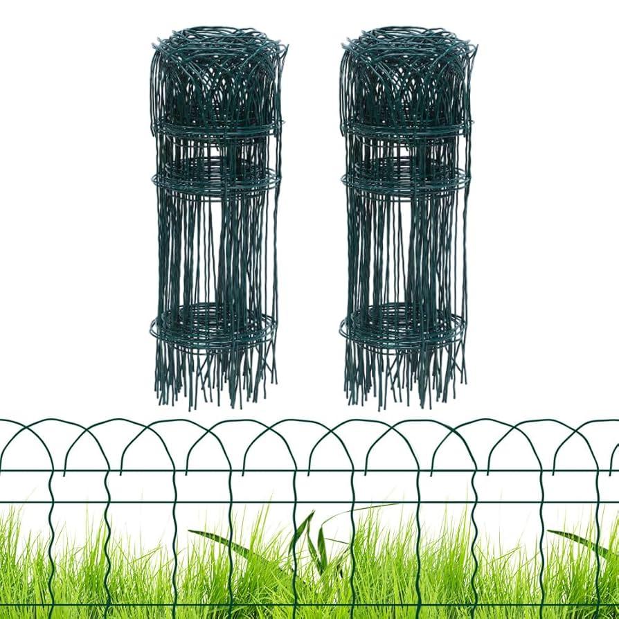 PROWORX  Black Garden Fence Border, 14 in x 40 ft Metal Folding Fence Wire Roll Garden Border Edging, Garden Fence Roll Flower Bed Fencing for Outdoor Yard