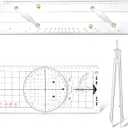 Motipuns 3 Pcs Basic Navigation Set, Include 16 Inch Marine Parallel Ruler with Clear Scales Navigation Divider Marine Nautical Protractor 6 Inch Marine Fixed Points Divider for Boat