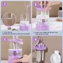 Makeup Brush Cleaner - 9000 RPM Electric Makeup Brush Cleaning Machine, IP65 Portable Make up Brush Cleaner for Makeup Sponges and Brushes (Purple) (Purple)