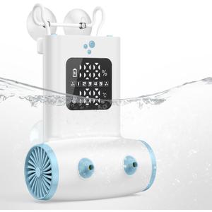 Bath Jets for Tub, TAREIDEW Dual Outlet Bathtub Jet Spa, Jet & Bubble Modes, 13000mAh Rechargeable Bath Jet with Loofah, 5-Speed Adjustable, IPX8 Waterproof, Home Spa Relaxation Gift, White/Blue