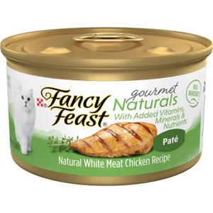 Purina Fancy Feast Wet Cat Food Pate Gourmet Naturals White Meat Chicken Recipe - (Pack of 12) 3 oz. Cans (EXP 05/01/28)