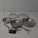 Tri-Ply Stainless Steel Frying Pans Set with Lid,PFOA&PTFE Free Skillets,Chef's Pan Set(8+10+12inch) Frying Pans for cooking,Induction Cookware Sets,Dishwasher and Oven Safe Kitchen set