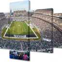 Eagles American Soccer Wall Decor Lincoln Financial Field 5 Pieces Canvas Wall Art Philadelphia, US Stadium Pictures for Home Bedroom Decor Paintings Prints and Poster Framed Ready to Hang(50"Wx24"H)