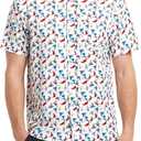 M MAELREG Mens Hawaiian Shirts Short Sleeve Button Down Tropical Beach Floral Solid Print Summer Vacation Mens Casual Shirts (XL)