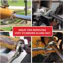 11.8 Inch Heavy Duty Gland Nut Wrench Set | Adjustable Spanner Wrench for 2-9" Hydraulic Cylinders | Includes 5/32", 1/4", 5/16", 3/8" Pins & Gloves