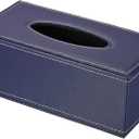 PATIKIL 9.4x4.7x3.7" Tissue Box Cover, PVC Leather Rectangle Waterproof Napkin Paper Towel Dispenser Holder for Countertop Home Office Car, Blue