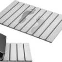 AWW Foldable Stone Bath Mat, Quick Dry Diatomaceous Earth Bath Mat with Non-Slip Mat, Super Absorbent, Easy to Clean, Compact for Small Bathrooms, 23.6 x 15.5, Light Grey