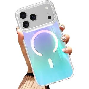 AIGOMARA Magnetic Case Made for iPhone 17 Pro 6.3 Inch, Iridescent Blue
