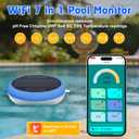 Smart Chlorine pH Monitor, Pool Chlorine Meter, Salt pH Meter for Salt Water Pool, Solar Powered Digital pH Tester, YINMIK 7 in 1 pH Chlorine Salinity ORP TDS EC Temp Test Kit for Spa, Hot Tub