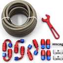 AN6 20FT Fuel Line Hose Kit, Stainless Steel Braided 3/8" - 8.73mm ID (AN6, Stainless Steel)