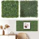 Artificial Grass Wall Panels, 8 PCS 20x20 inch Boxwood Hedge Wall Panels with 100 Zip Ties, Boxwood Backdrop for Outdoor Indoor Decorative Fences Privacy Hedge