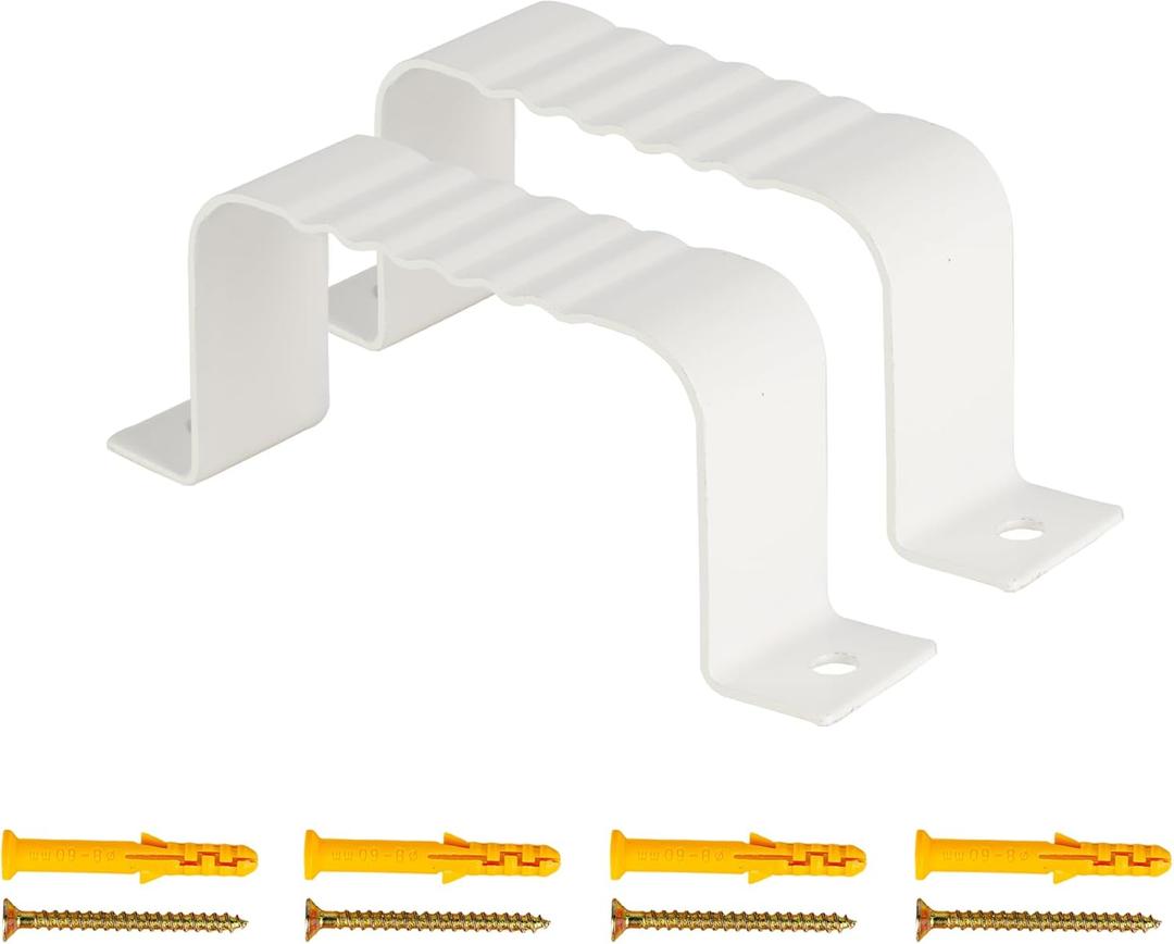 Ionela 2PCS Gutter Downspout Strap-3" x 4" Aluminum Alloy Leader Strap Gutter Bracket 3 X 4, White