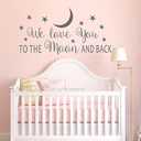 BATTOO We Love You to The Moon and Back Wall Decal - Moon and Stars Decal - Children's Wall Decor (Dark Gray, 22" WX11 H)
