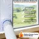 Portable Air Conditioner Window Seal KitFull Sealing AC Window Vent Seal Kit for Mobile Air Conditioner & Dryer,Length Adjustable,Waterproof & Easy to Install (10In x 36~62 Inch)