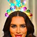 Zoestar Light Up Happy Birthday Crown Headband Glow Ball Hair Bands Sparkly Birthday Party Hair Accessories Women