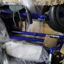 Medline Lightweight Foldable Transport Wheelchair with Handbrakes and 12-Inch Wheels, Blue Frame, Black Upholstery, 
Product Dimensions	24.5"D x 10"W x 37.5"H