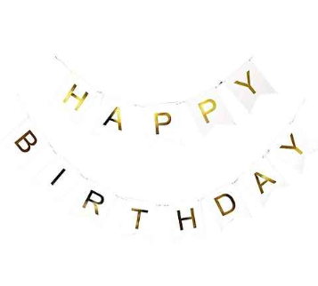 Happy Birthday Banner 2 Strands 67in( 170.18cm) Long