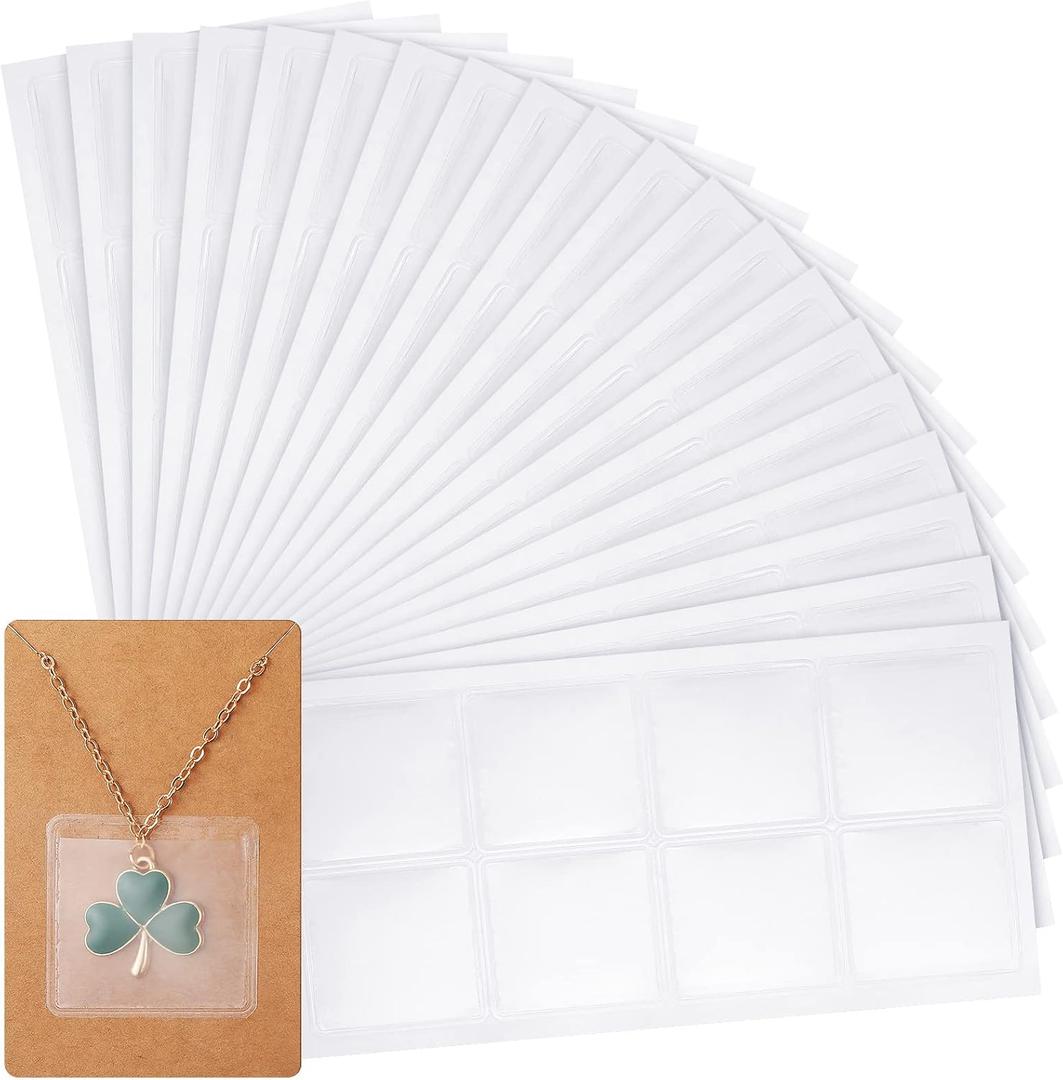 Sureio 360 Pieces Necklace Chain Adhesive Pouch for Necklace Display Cards, Earring Packaging Clear Plastic Jewelry Packaging Bag for Selling Storage to Hold Loose Chain Jewelry Supplies