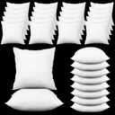 Soaoo Set of 30 Fluffy Throw Pillows Insert Bulk 18 x 18 Inches White, Filled in 400g Polyester Fiber, Decorative Square Pillow for Couch Sofa Bed and Party Supplies